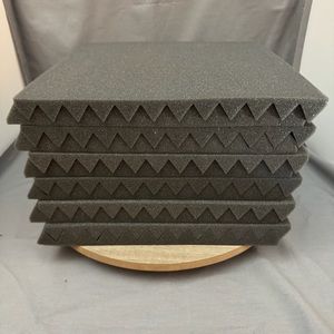 Acoustic Sound Dampening Foam 12 Pack 1 Inch Thick 12x12 Inches Black Grey